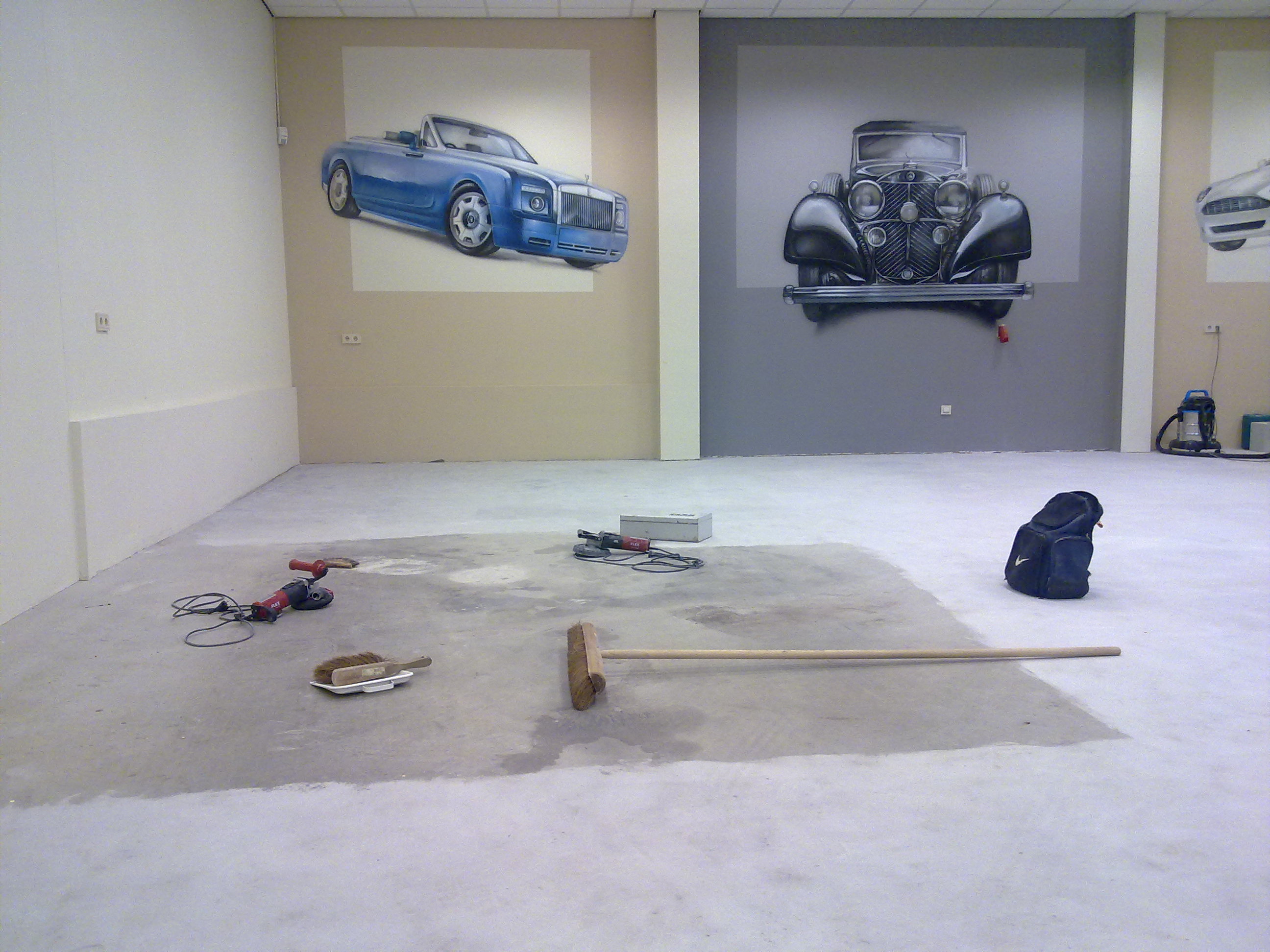 Betoncoating garage vloer in Wijchen