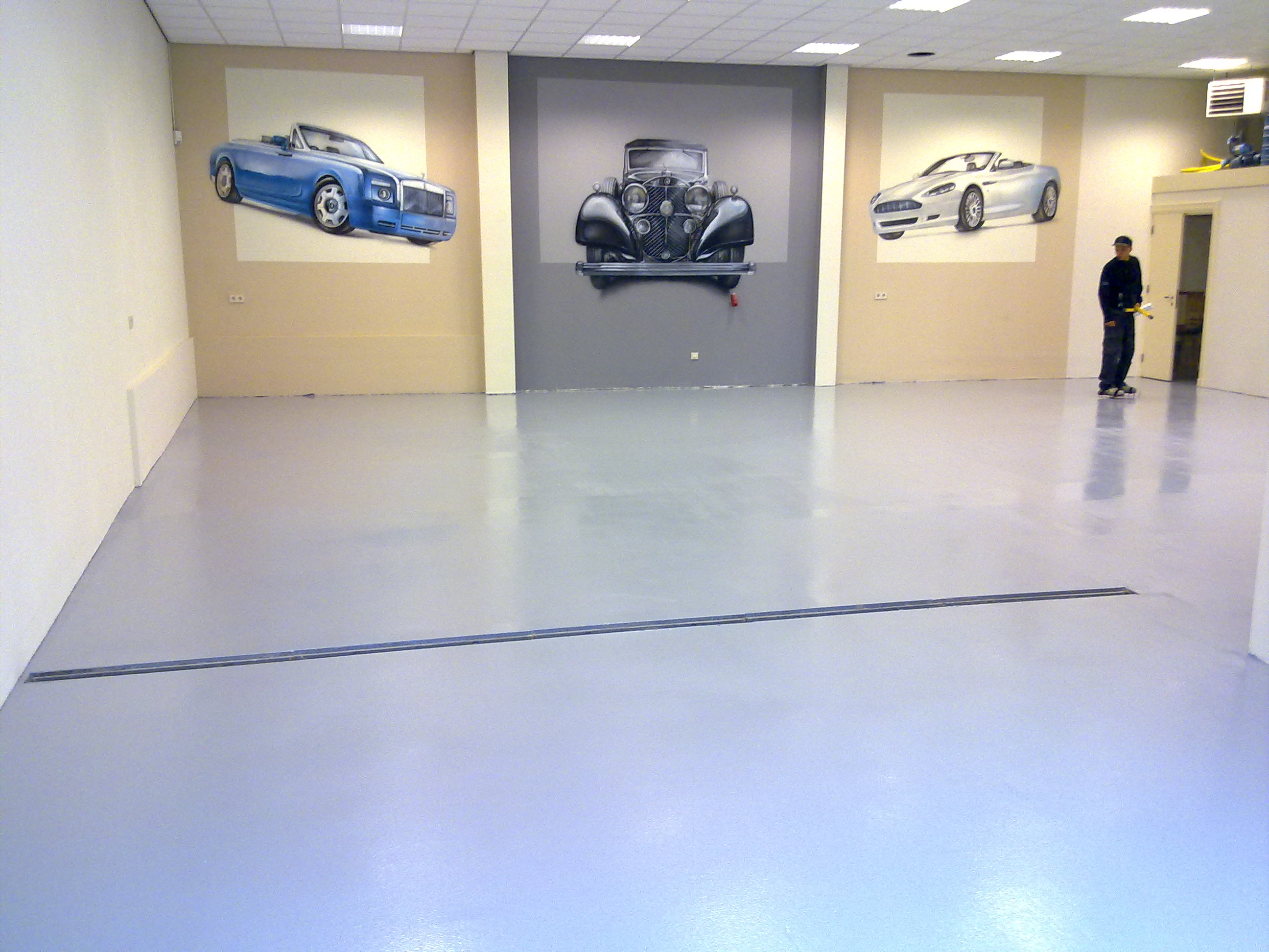 Betoncoating garage vloer in Wijchen