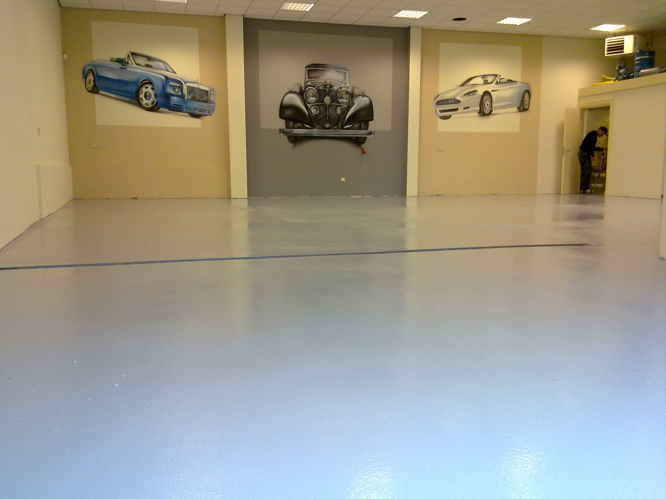 Betoncoating garage vloer in Wijchen